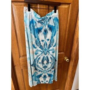 NWT Chico's Maxi Skirt 3 Plus Size 3X Blue Aquatic Medallion Kris Maxi Skirt